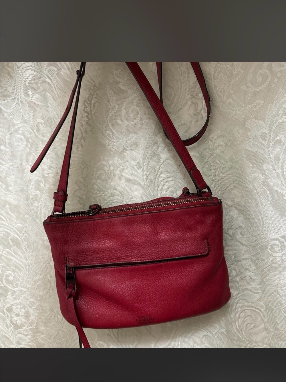 Vince Camuto Red Leather Crossbody Bag